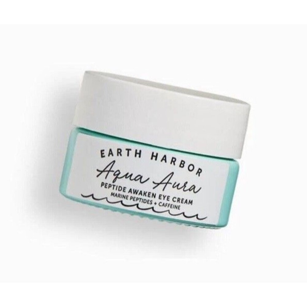 Earth Harbor Aqua Aura Peptide Awaken Eye Cream in a 0.24 fl oz size.